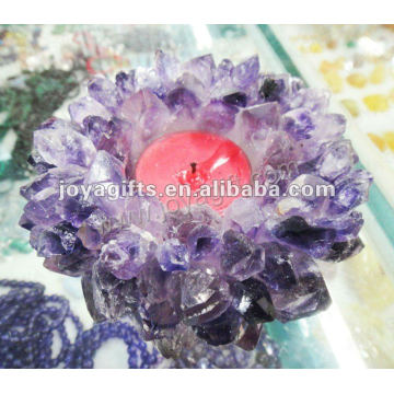 Produto mais novo / Amethyst / Purple cristal Candlestick / cristal Candlestick / Lotus forma cristal Candlestick